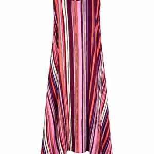 Ava & Viv Striped Midi Dress 2X Boho festival beach Colorful Flowy Sundress
